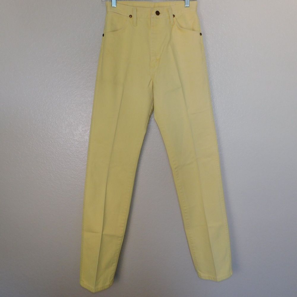 Wrangler Jeans Women Size 11 Cowboy High Waisted USA Made 13MBCG Yellow RARE 80s